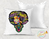 Afro Queen Sequin Pillow